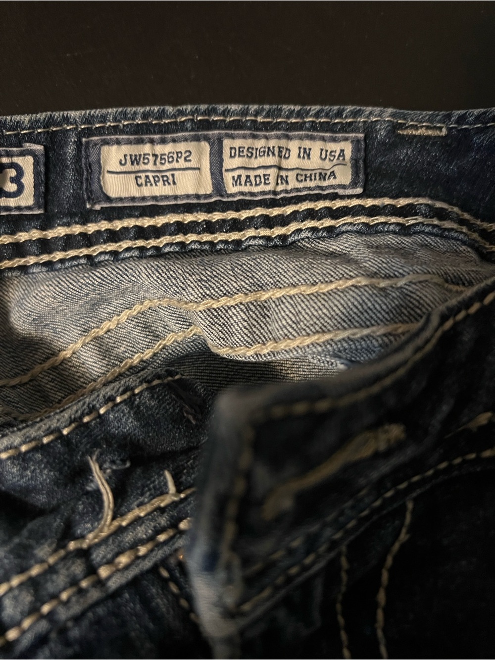 Miss Me Distressed Blue Relaxed Capri Jeans - Picture 4 of 7
